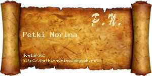 Petki Norina névjegykártya
